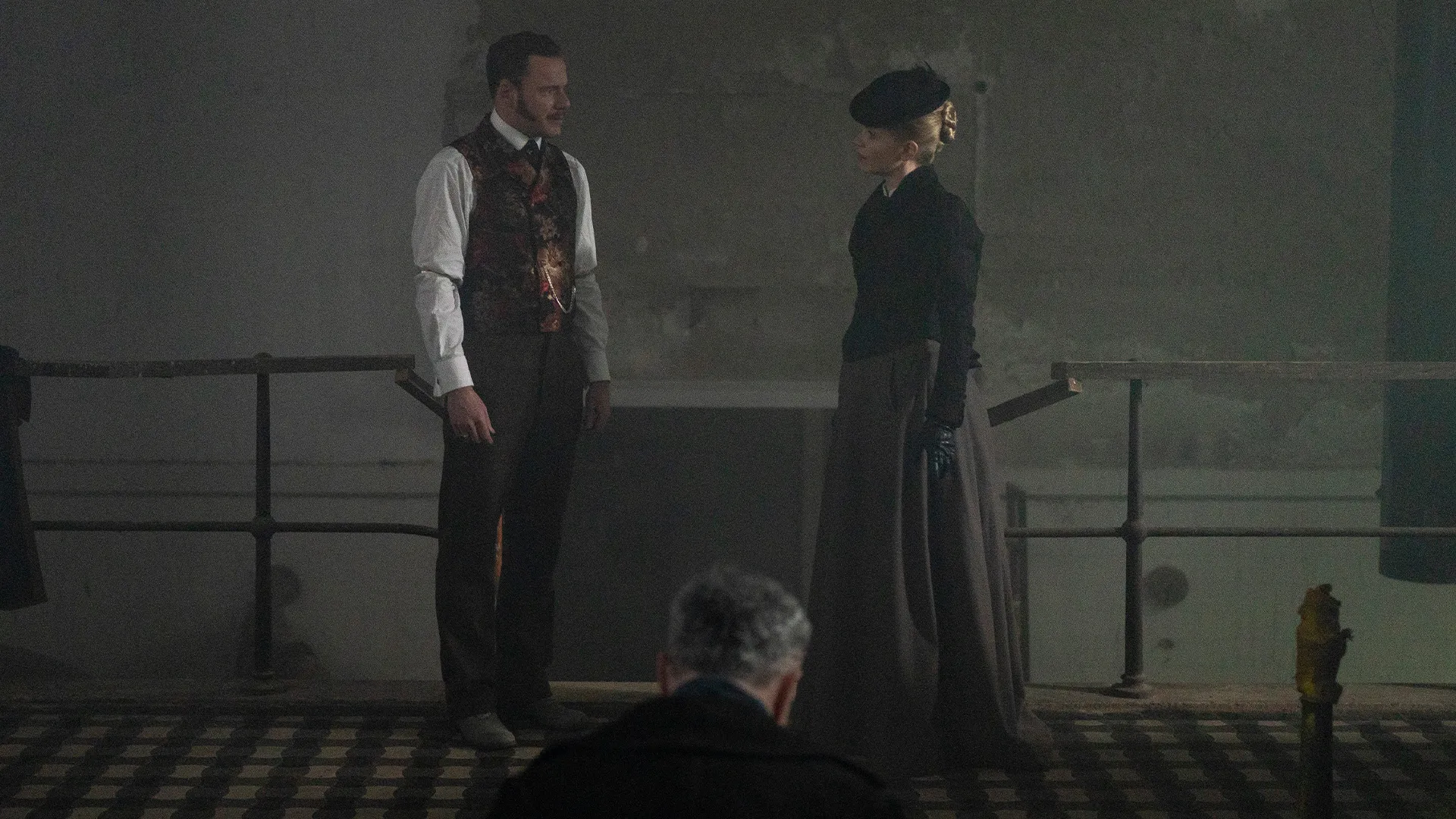Felix Scott and Kate Phillips as Nash and Eliza in Miss Scarlet Season 4