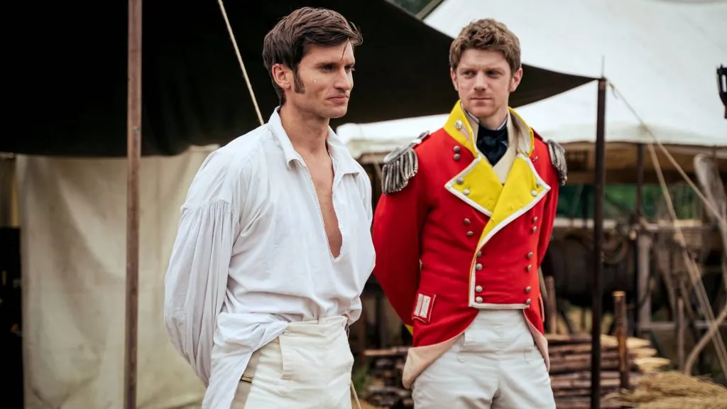 Tom Weston-Jones (Colonel Lennox) and Frank Blake (Captain Fraser) in Sanditon Season 2