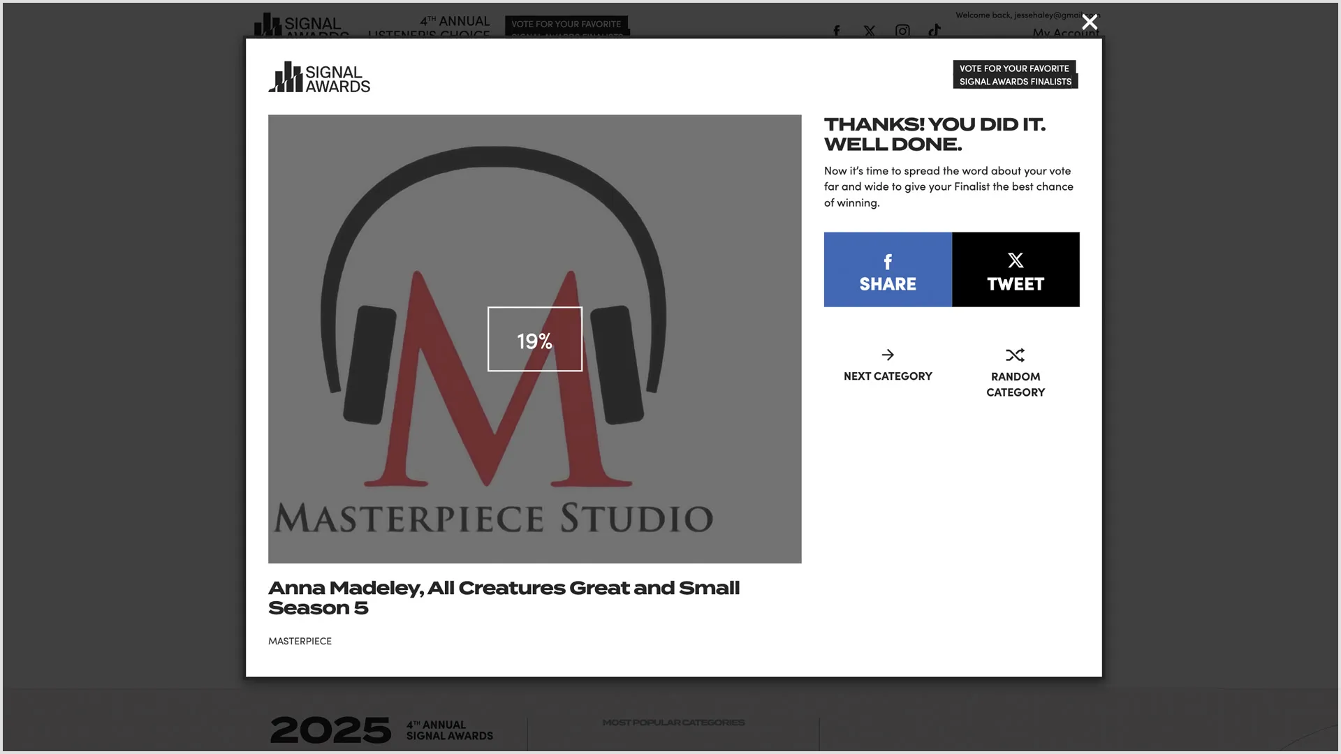 Signal Award Sign Up To Vote