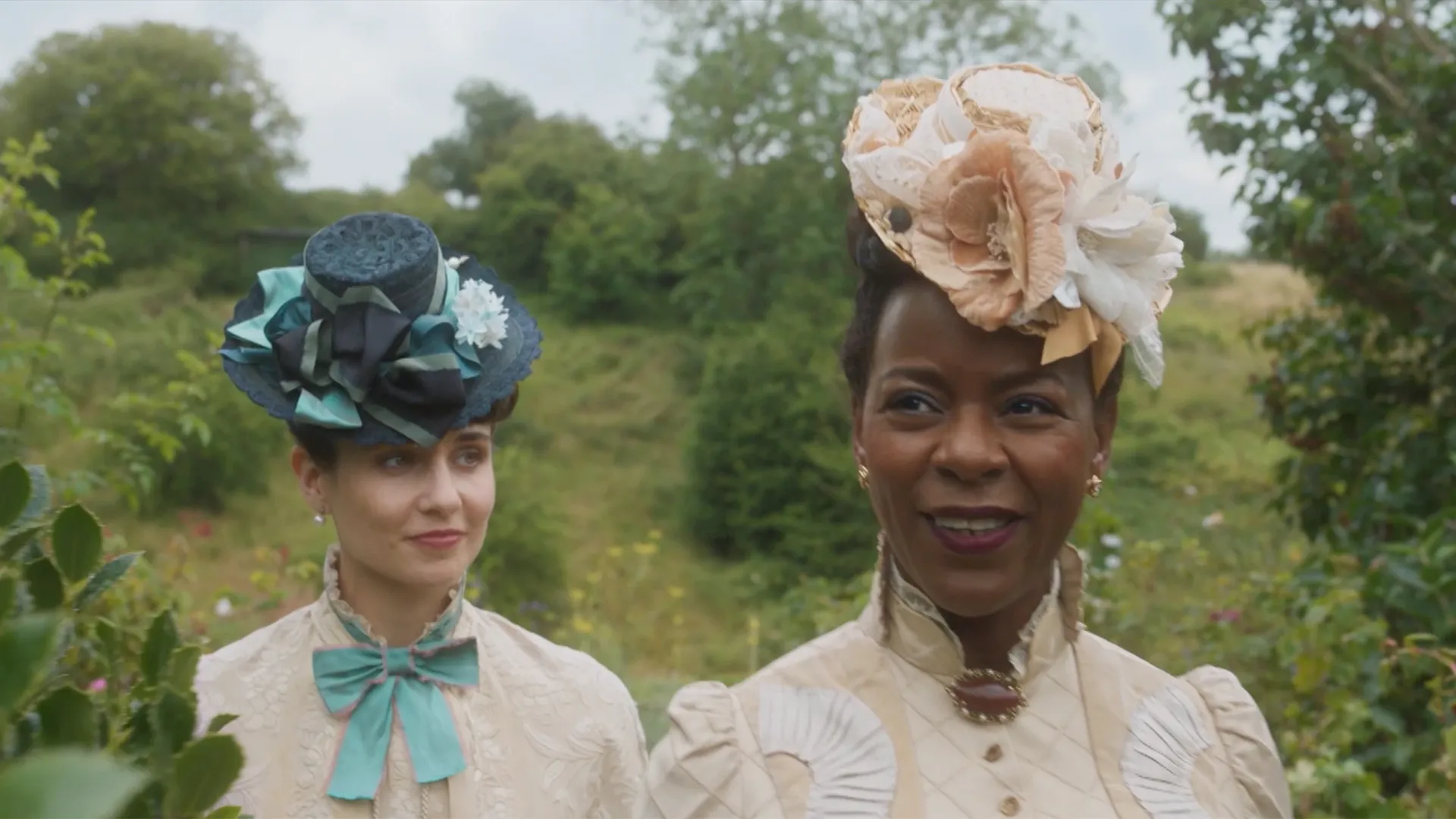 Tuppence Middleton as Frances Forsyte and Josette Simon OBE as Ellen Parker Barrington in The Forsytes Episode 4 on MASTERPIECE on PBS.