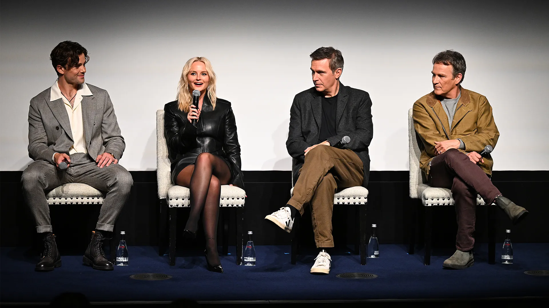 Joshua Orpin, Millie Gibson, Jack Davenport and Stephen Moyer at a NYC cast event for The Forsytes Season 1 on MASTERPIECE on PBS.