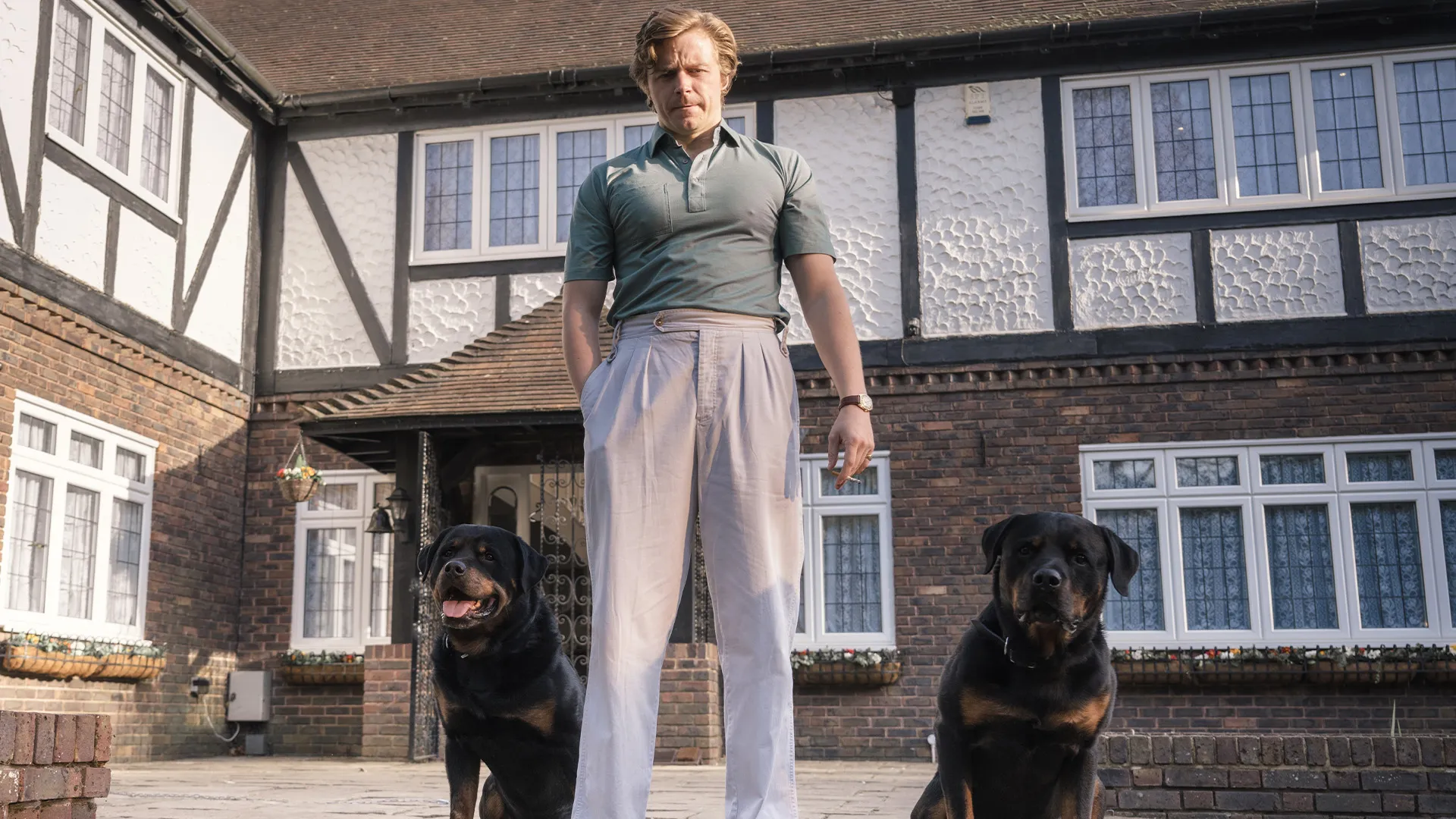 Actor Jack Lowden as fencer Kenneth Noye in a scene from The Gold Season 1.