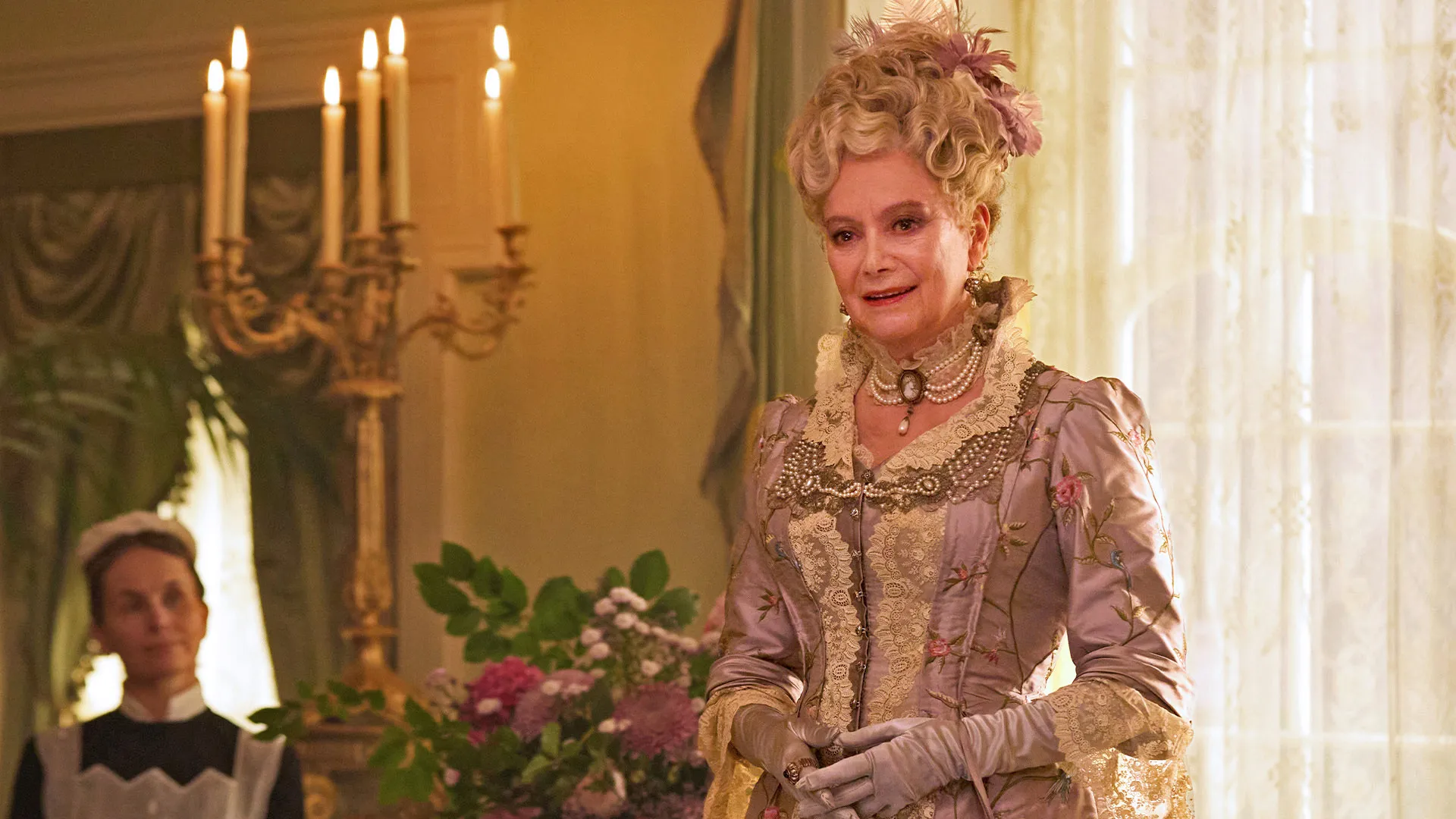 Actor Francesca Annis portraying matriarch Ann Forsyte in a scene from season 1 of the Forsytes on PBS MASTERPIECE.