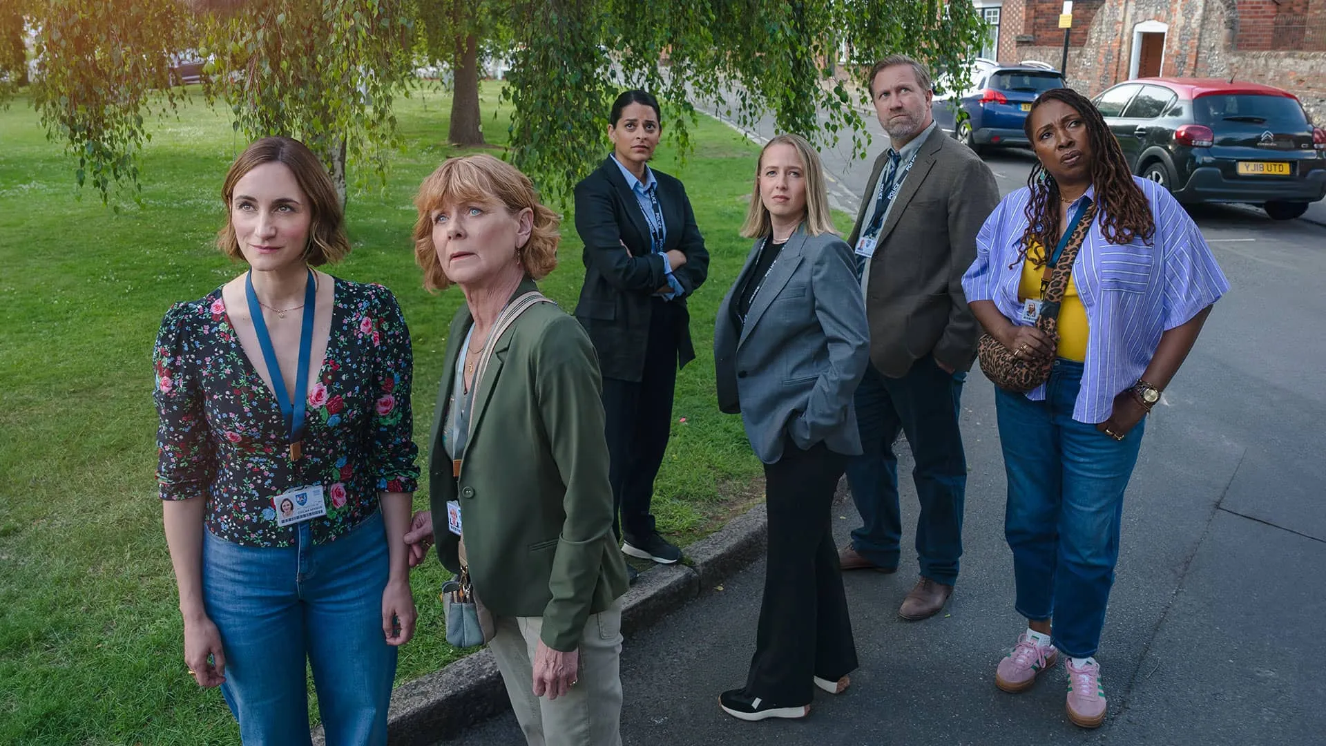 Becks Starling (Cara Horgan), Judith Potts (Samantha Bond), DI Tanika Malik (Natalie Dew), DC Alice Hackett (Holli Dempsey), DC Brendan Perry (Phill Langhorne) and Suzie Harris (Jo Martin)