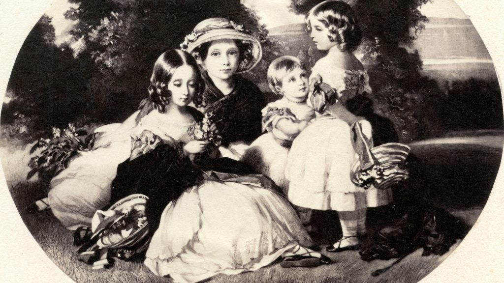 The four daughters of Queen Victoria, etching