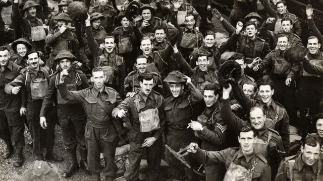 British troops awaiting their train at Waterloo Station, London, on 5 October 1939 before going to France.