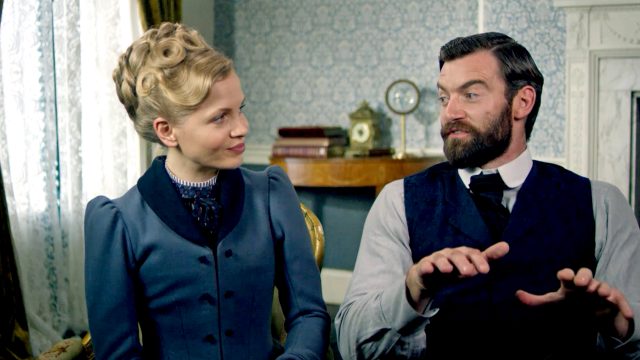 Kate Phillips and Stuart Martin in Miss Scarlet & The Duke