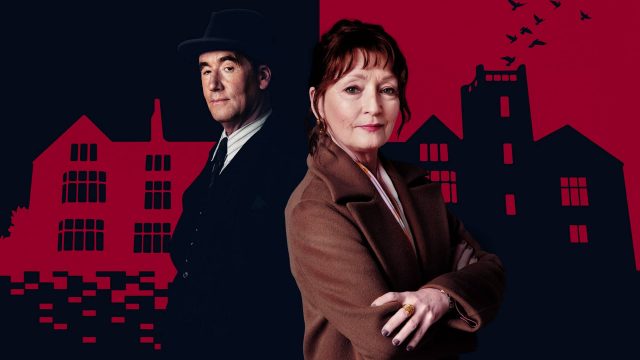 Tim McMullan and Lesley Manville in Magpie Murders on MASTERPIECE on PBS