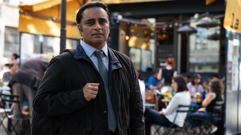 Actor Sanjeev Bhaskar as DI Sunny Kahn in Unforgotten, on MASTERPIECE on PBS.