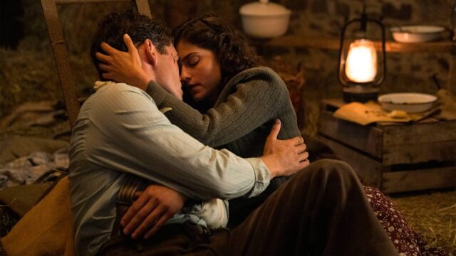 Gregg Sulkin and Eugénie Derouand as David and Henriette in World on Fire Season 2