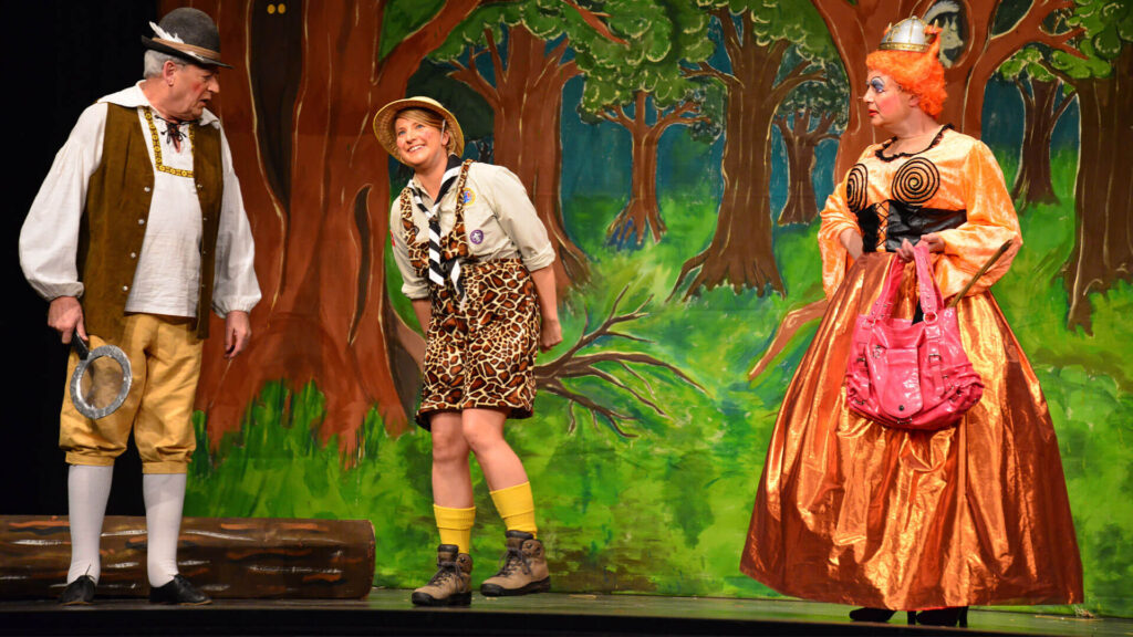 Color photo of 'Hansel & Gretel' amateur pantomime production, Hounslow, Greater London, England.