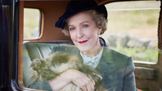 Actor Patricia Hodge as Mrs. Pumphrey on All Creatures Great and Small on PBS MASTERPIECE.