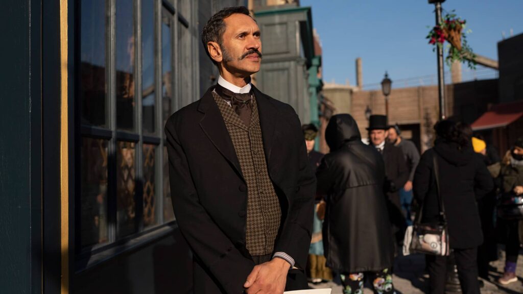 Paul Bazely behind the scenes of Miss Scarlet and The Duke Season 4