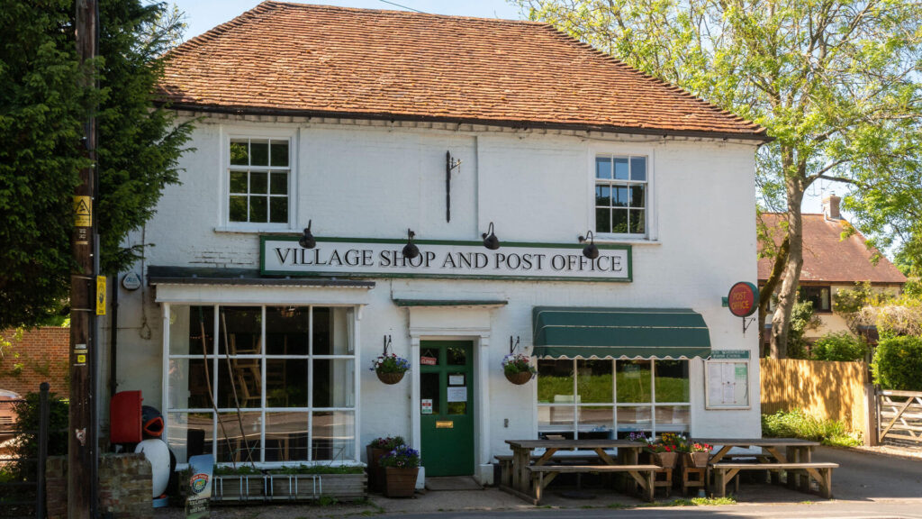 Photo of the Village Shop and Post Office in Hampshire, England asociated with Subpostmaster Jo Hamilton.