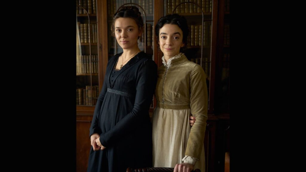 Synnøve Karlsen as Cassy Austen and Patsy Ferran as Jane Austen on MASTERPIECE on PBS