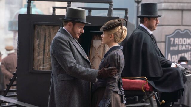 Felix Scott and Kate Phillips in Miss Scarlet Season 5