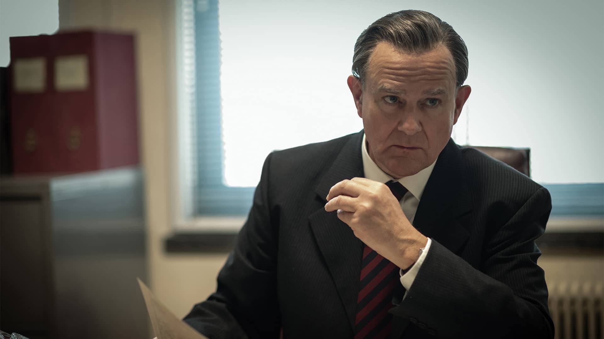 Hugh Bonneville as Brian Boyce in The Gold on MASTERPIECE on PBS