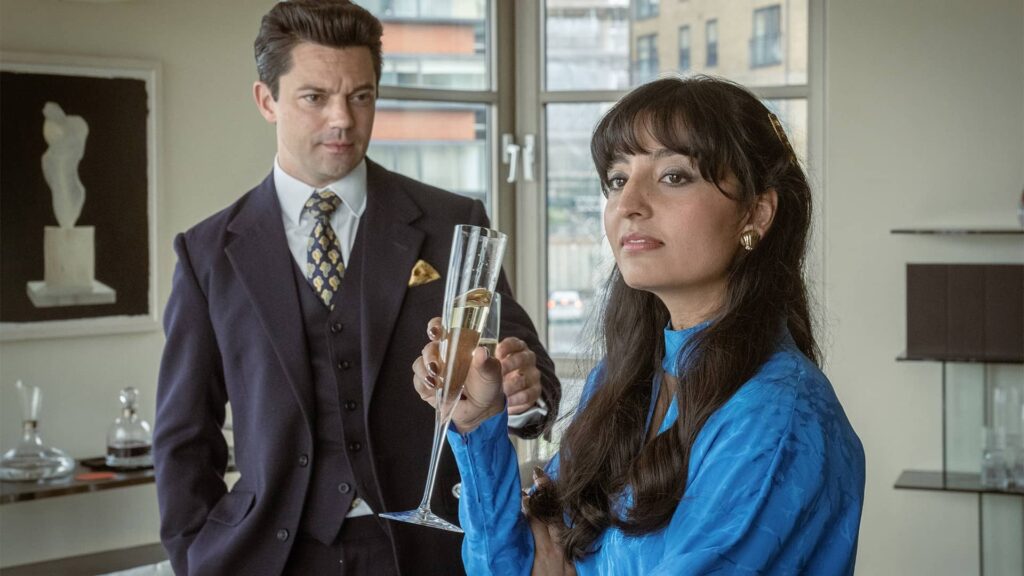 Dominic Cooper as Edwyn Cooper; Ellora Torchia as Sienna Rose in The Gold on MASTERPIECE on PBS