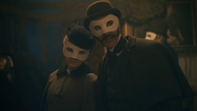 Kate Phillips and Paul Bazely as Eliza and Clarence in Miss Scarlet Season 5