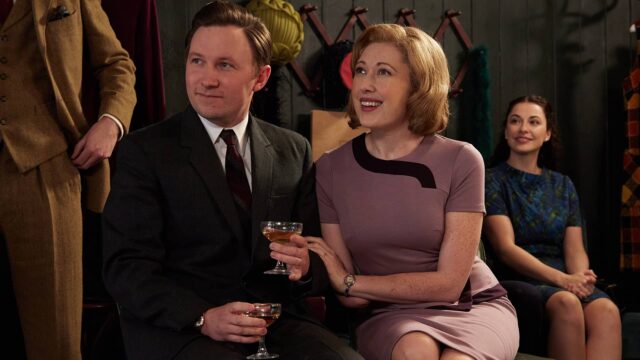 Bradley Hall and Melissa Johns as Larry and Miss Scott in Grantchester Season 10