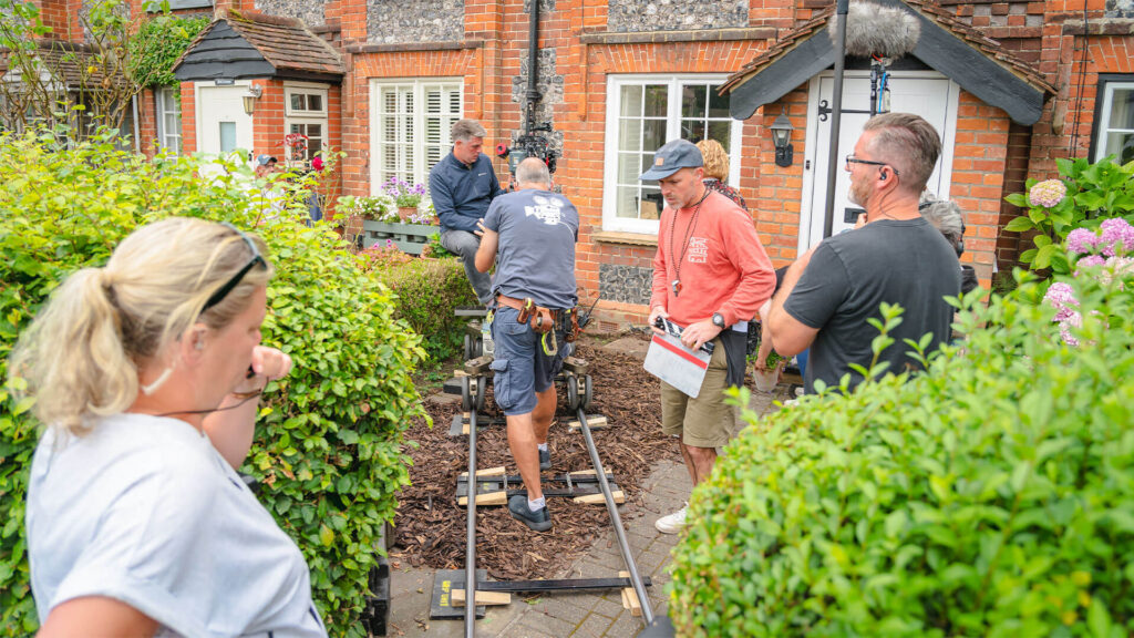 Film crew from The Marlow Murder Club TV series filming in town.
