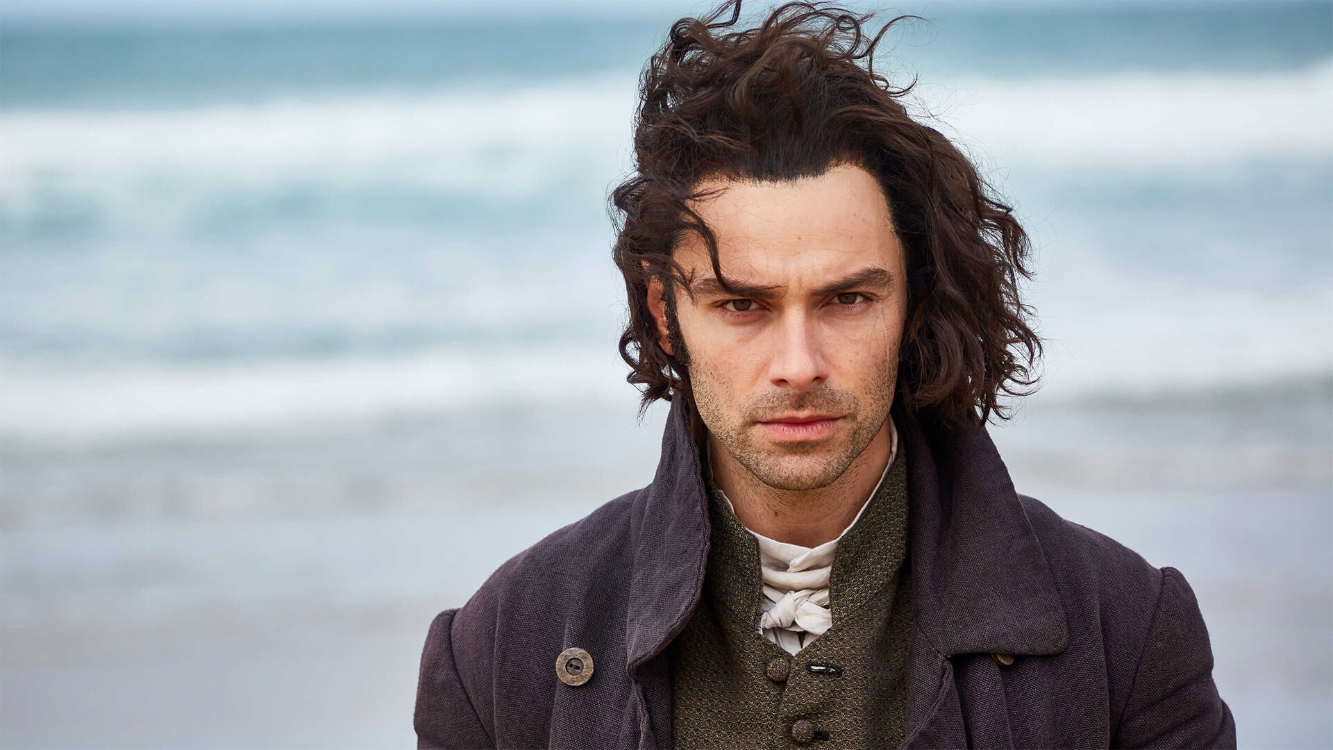 Actor Aidan Turner in his iconic role as Ross Poldark in the period drama series Poldark on MASTERPIECE on PBS.