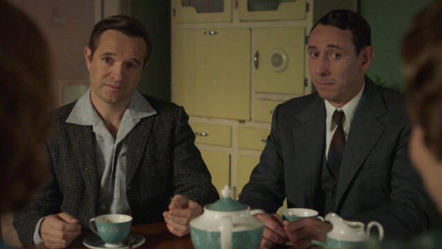 Al Weaver as Leonard Finch and Oliver Dimsdale as Daniel Marlowe in Grantchester Season 10