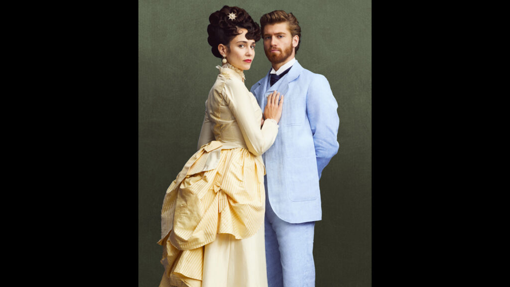 Tuppence Middleton (Downton Abbey: A New Era) as Frances Forsyte and Danny Griffin (Fate: The Winx Saga) as Jo Forsyte Jr. in The Forsytes on MASTERPIECE on PBS