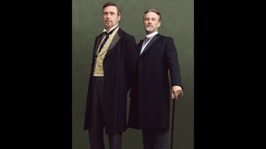 Jack Davenport (The Morning Show) as James Forsyte andStephen Moyer (True Blood) as Jolyon Forsyte Sr. in The Forsytes on MASTERPIECE on PBS