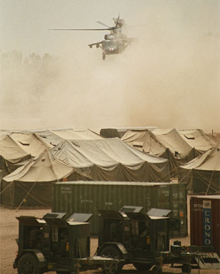 Air ambulance preparing to land