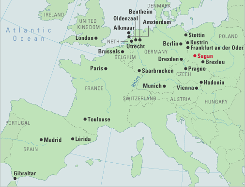 Map of escape routes through Europe