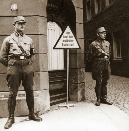 SA Members guarding Jewish shop