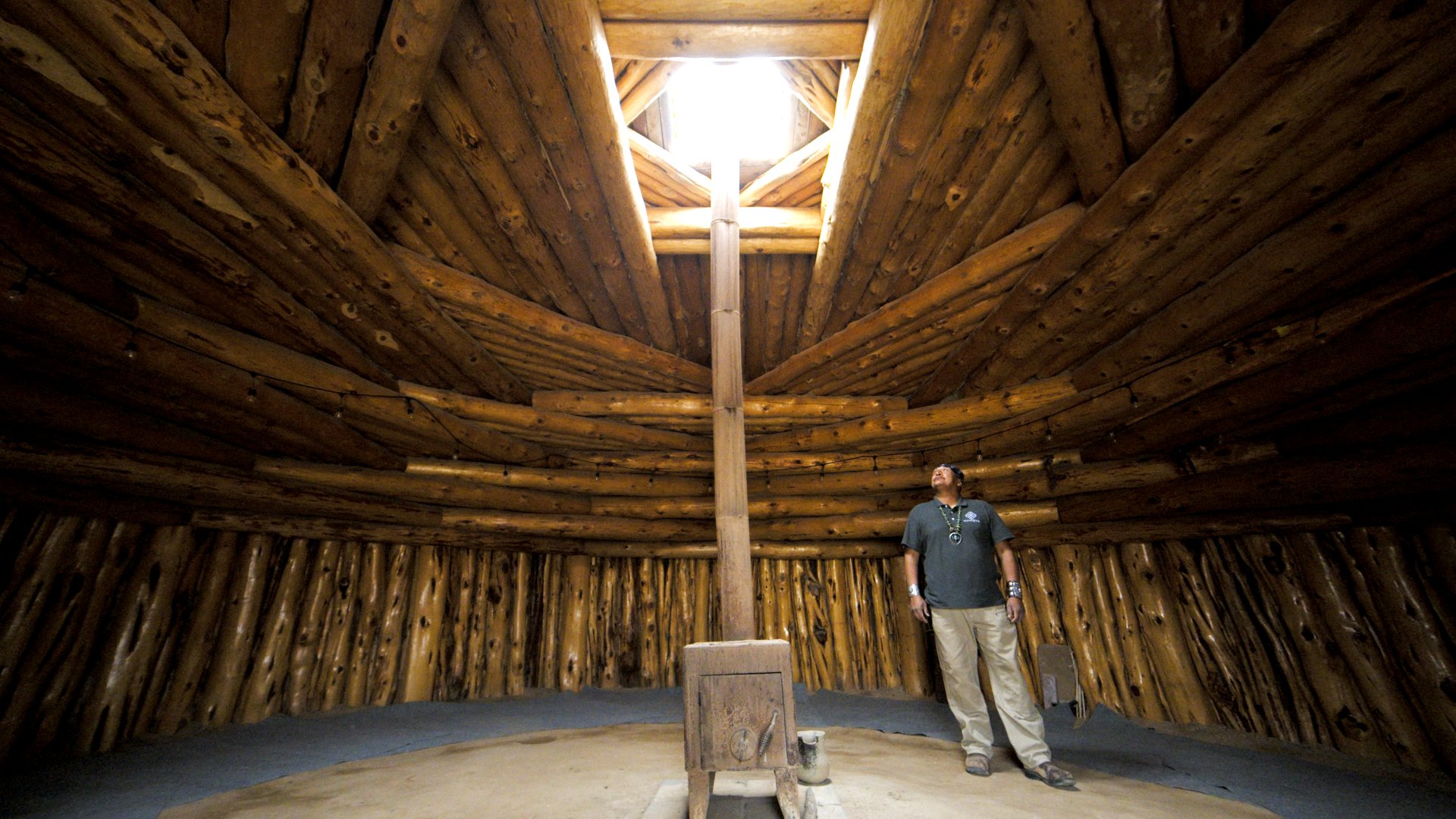 Inside view of wooden structure
