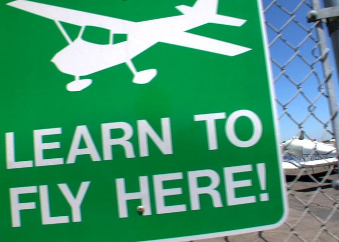sign for flying lessons