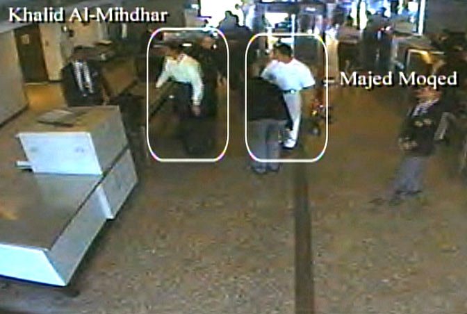 Mihdhar and fellow hijacker Majed Moqed in airport