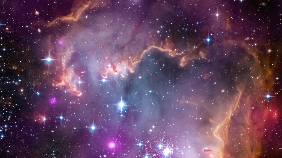 Young stars in the Small Magellanic Cloud (SMC), one of the closest galaxies to our Milky Way.