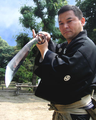 Wielding a Samurai sword