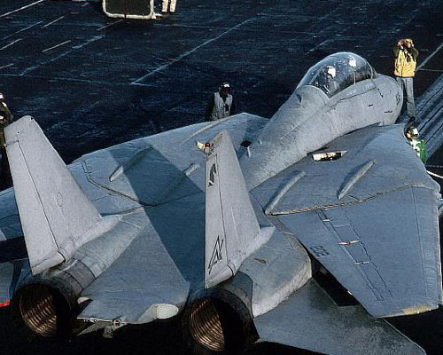 F-14 on carrier deck