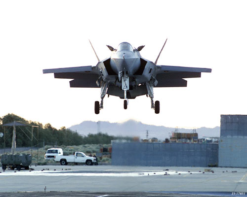 X-35 hovering