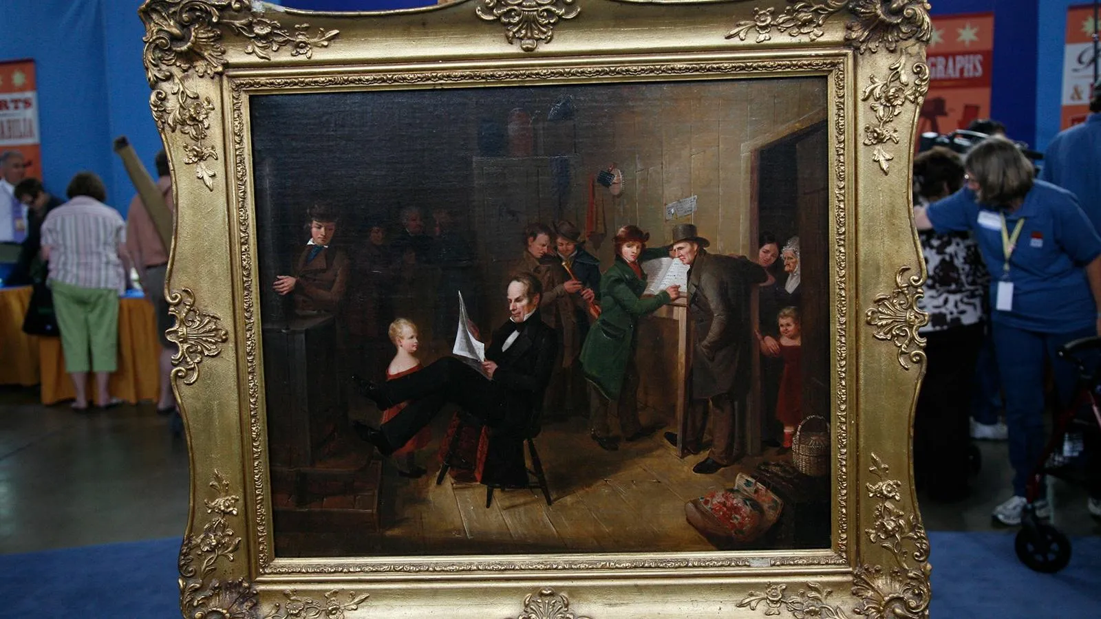 color photo of 1847 James Henry Beard Oil Painting, "The Illustrious Guest"