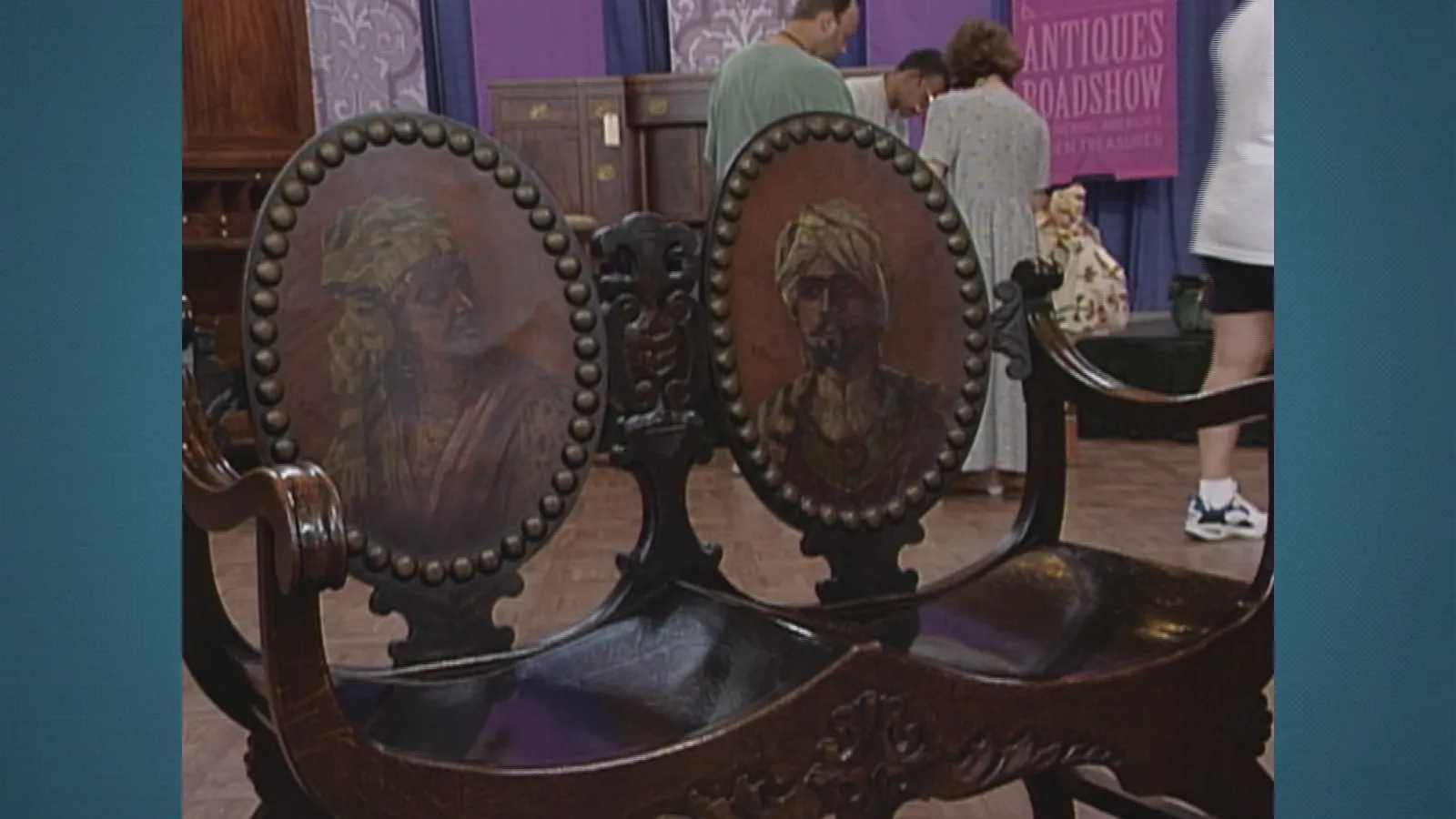 Painted Oak Settee, ca. 1900