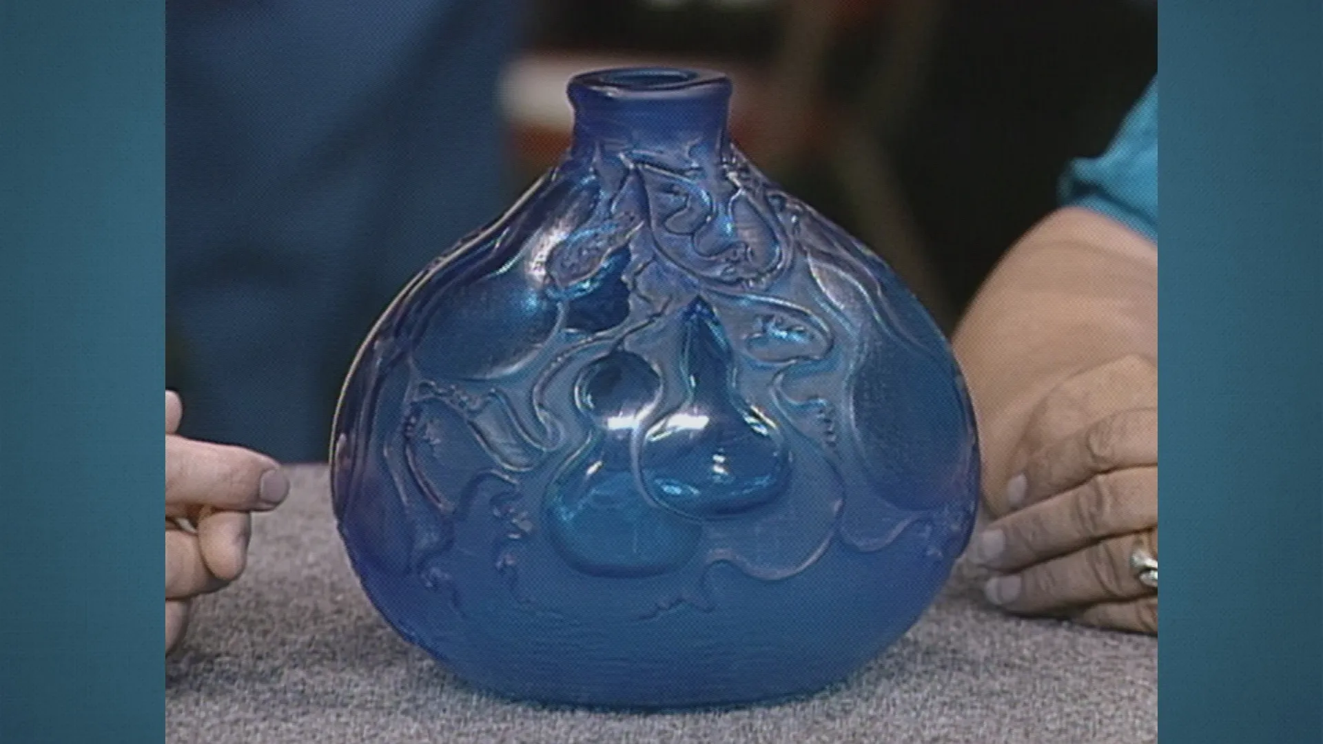 Lalique Blue Courges Vase, ca. 1920