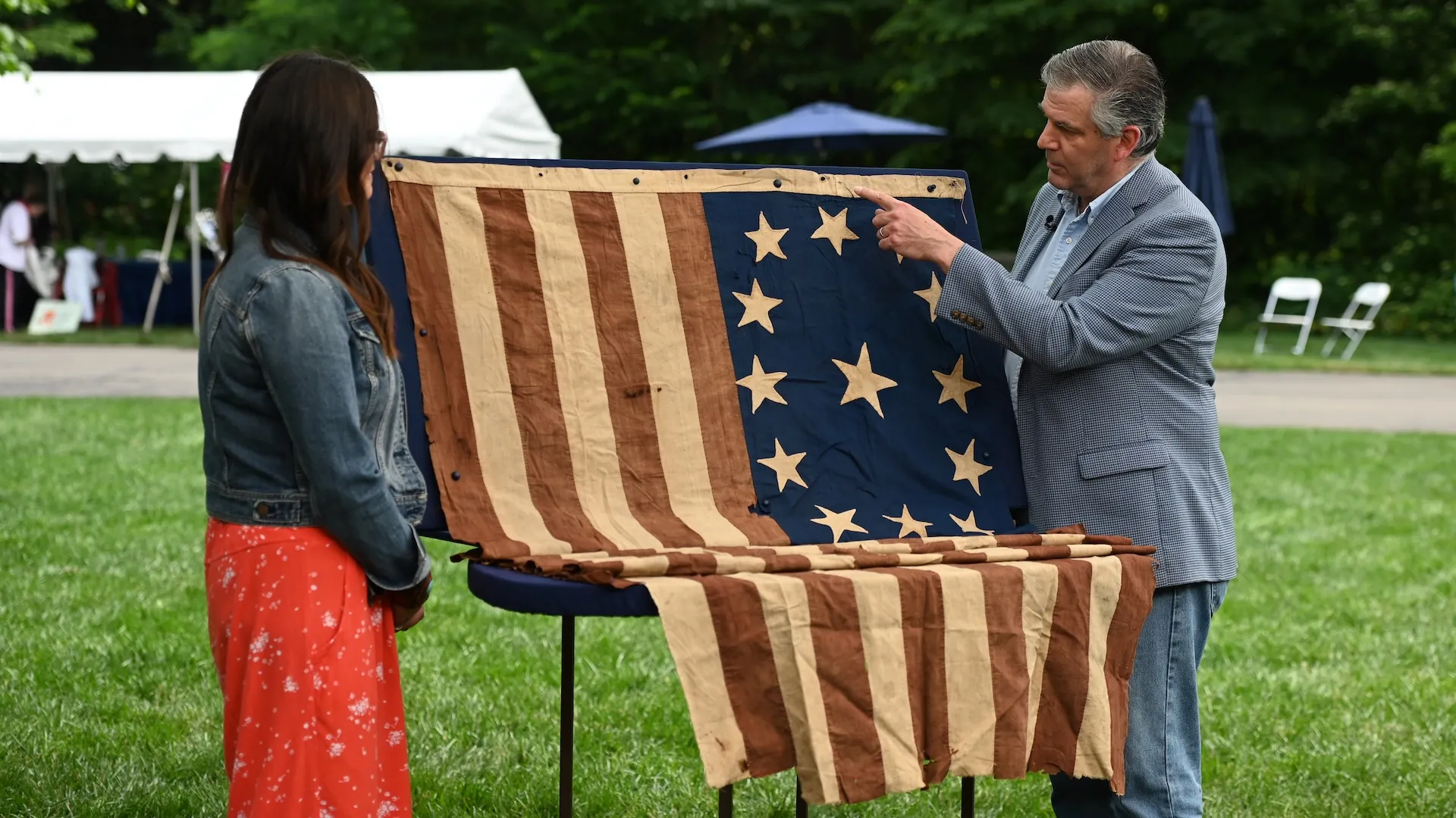 A photo of an appraisal of an American flag