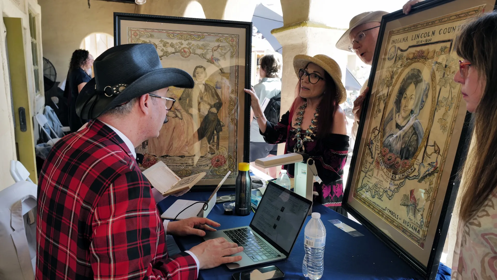 A photo of an appraisal of two vintage prints