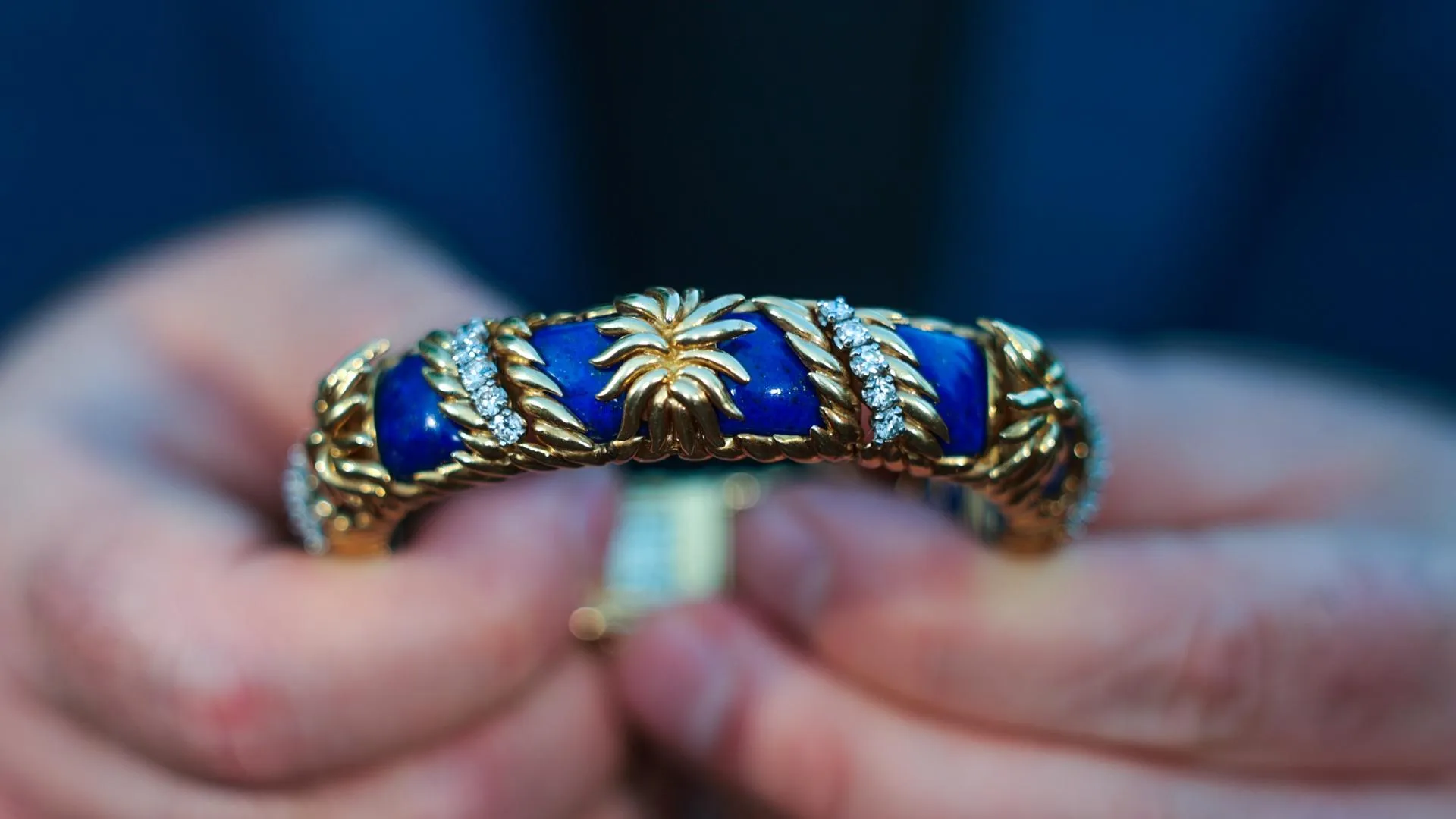 Laykin et Cie Gold, Lapis & Diamond Bracelet, ca. 1960