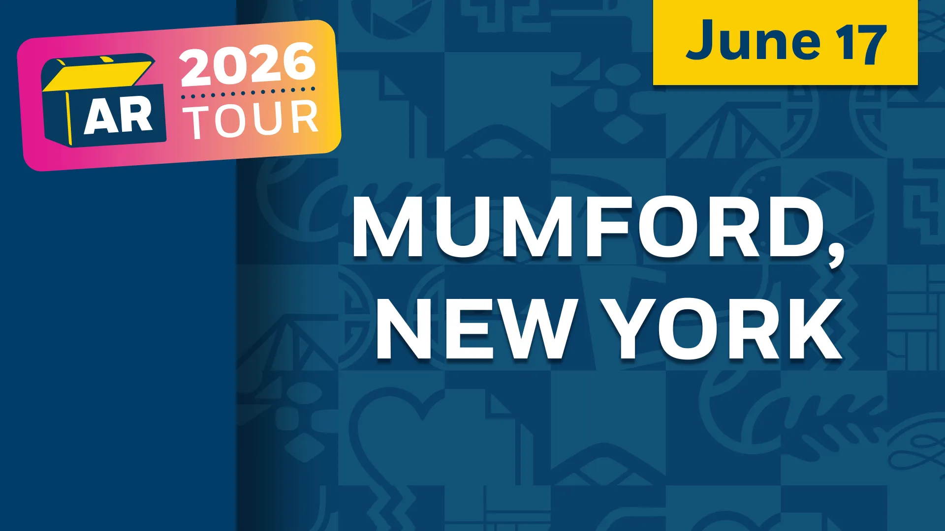 Announcement for ANTIQUES ROADSHOW's third stop on the 2026 tour, Mumford, New York on June 17