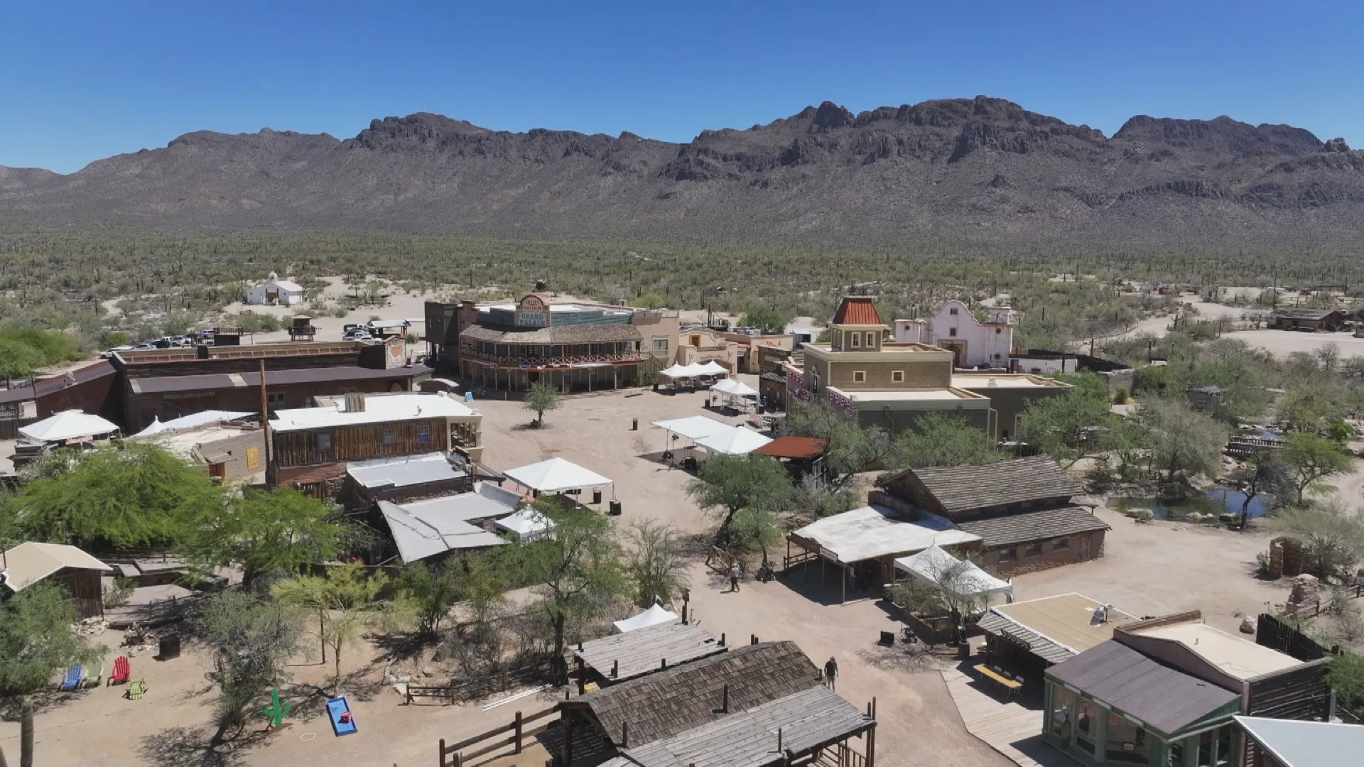 An aerial image of Old Tucson in Tucson, AZ.