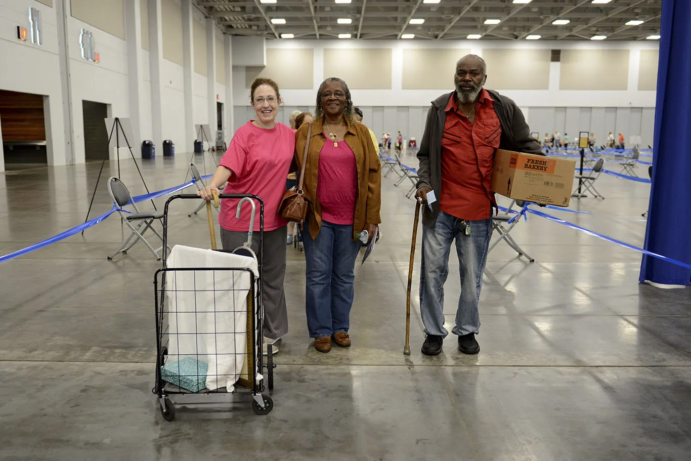 Guests arriving for a long day of appraisals at ANTIQUES ROADSHOW’s event in Virginia Beach, Virginia.