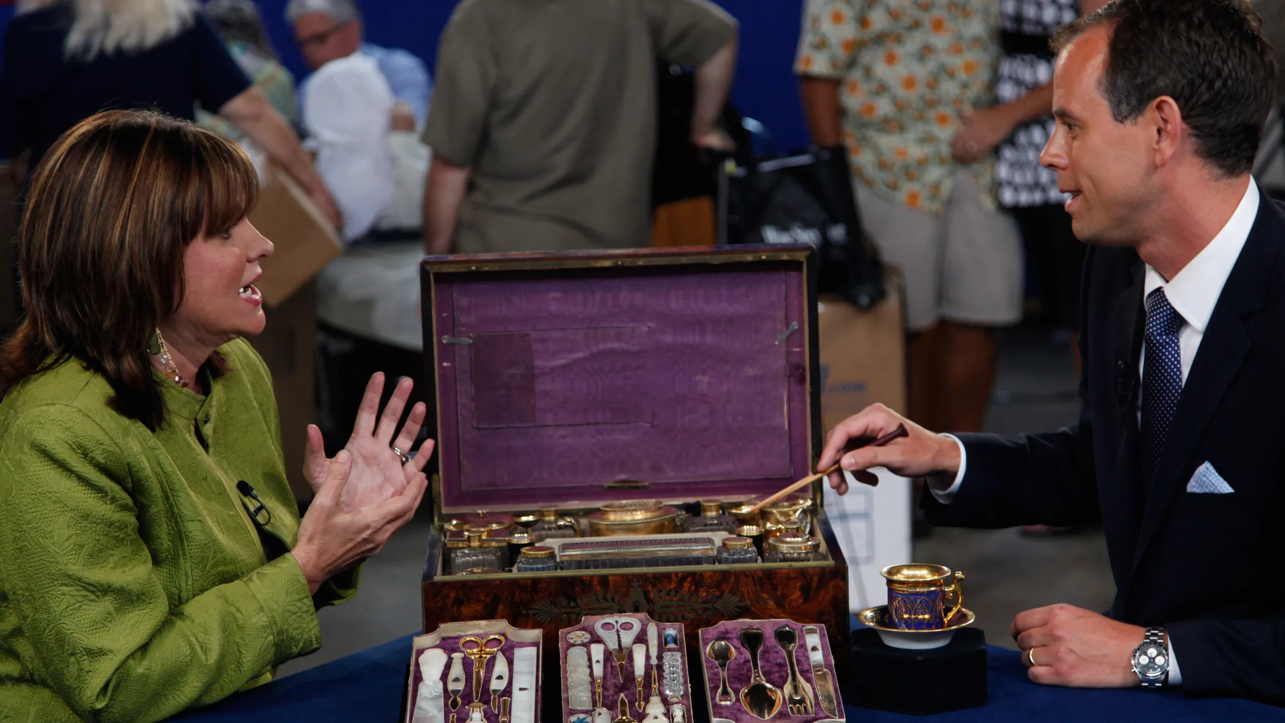 Sebastian Clarke appraises a travel box