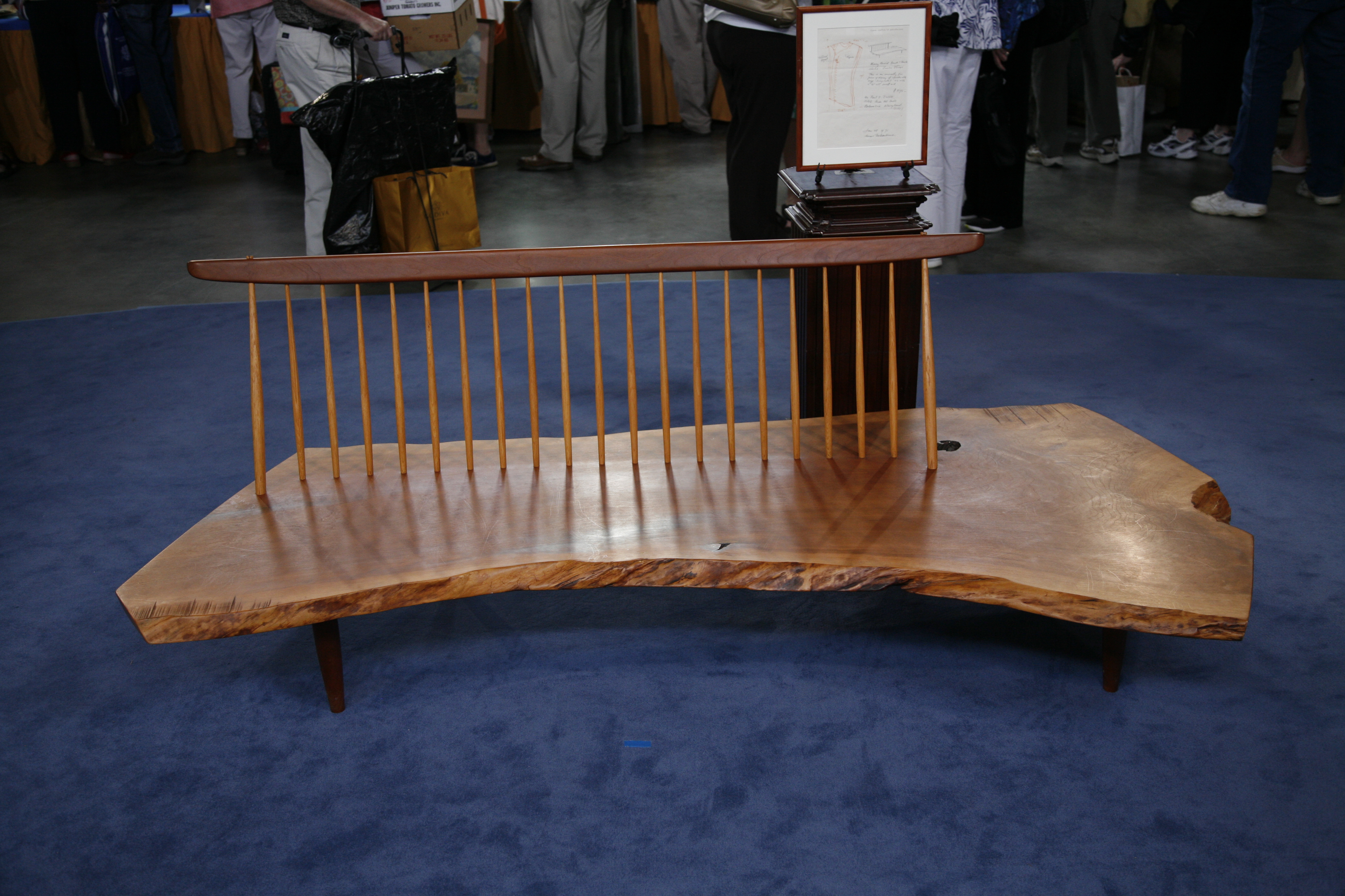 1971 George Nakashima Conoid Bench & Drawing | Antiques